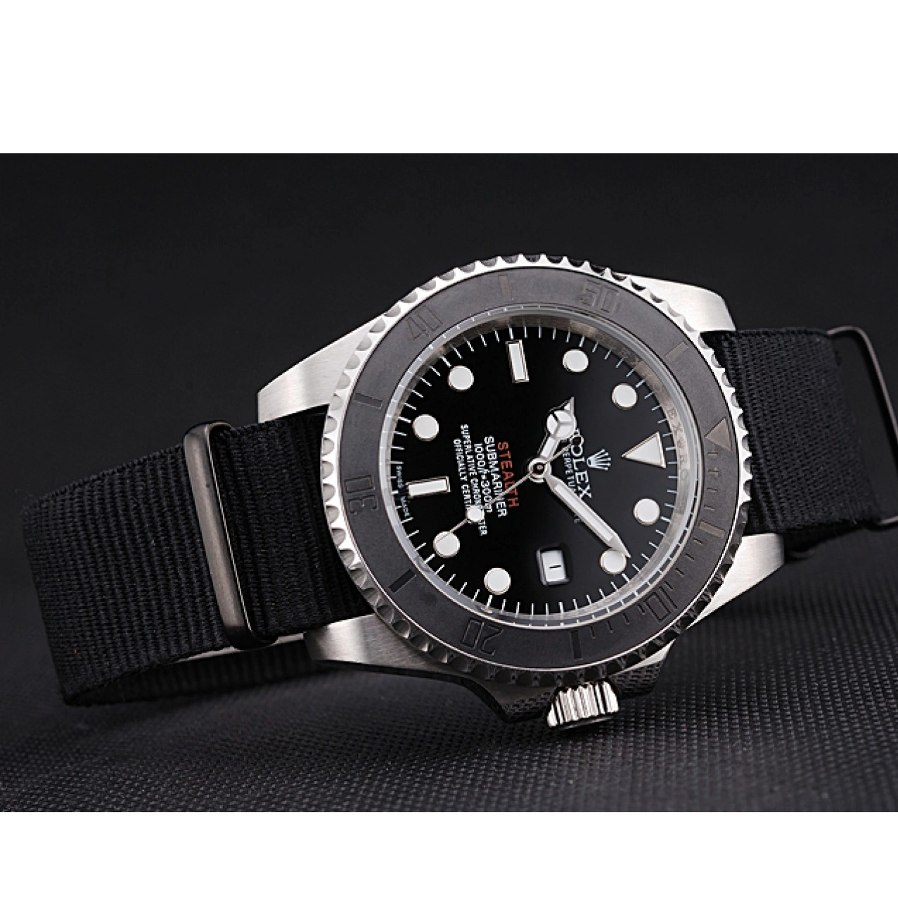 MiroTime 0814 Rolex Submariner STEALTH MK IV Black Fabric Band rl424 621386